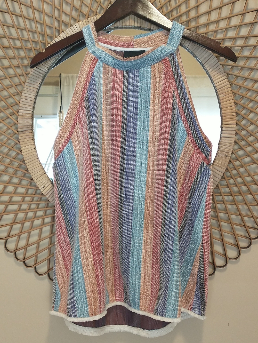 W5 Ladies High Neck Sleeveless Top Multicolor Size Medium
